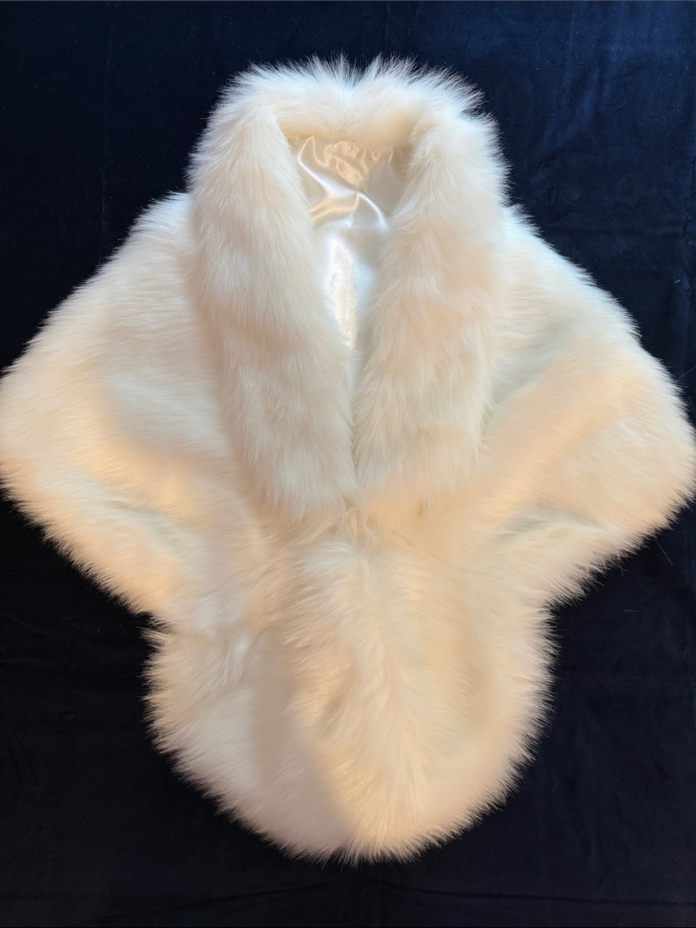 Cream Faux Fur Capelet Shawl